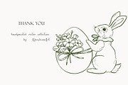 Easter rabbit hand-drawn vector set, a Decorative Illustration by AfonshinaArt (Thumbnail 15 of 15)
