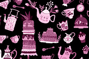 Mad Tea Party - Alice Digital Papers, a Pattern Graphic by Lilla Bölecz (Thumbnail 4 of 6)