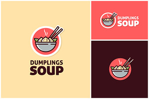 Dumpling Dimsum Soup Asian Dish logo, a Branding & Logo Template by Enola99d