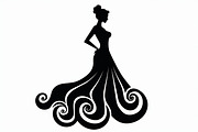 Stylish Gown Silhouette Set, an Illustration by yasushie (Thumbnail 5 of 21)