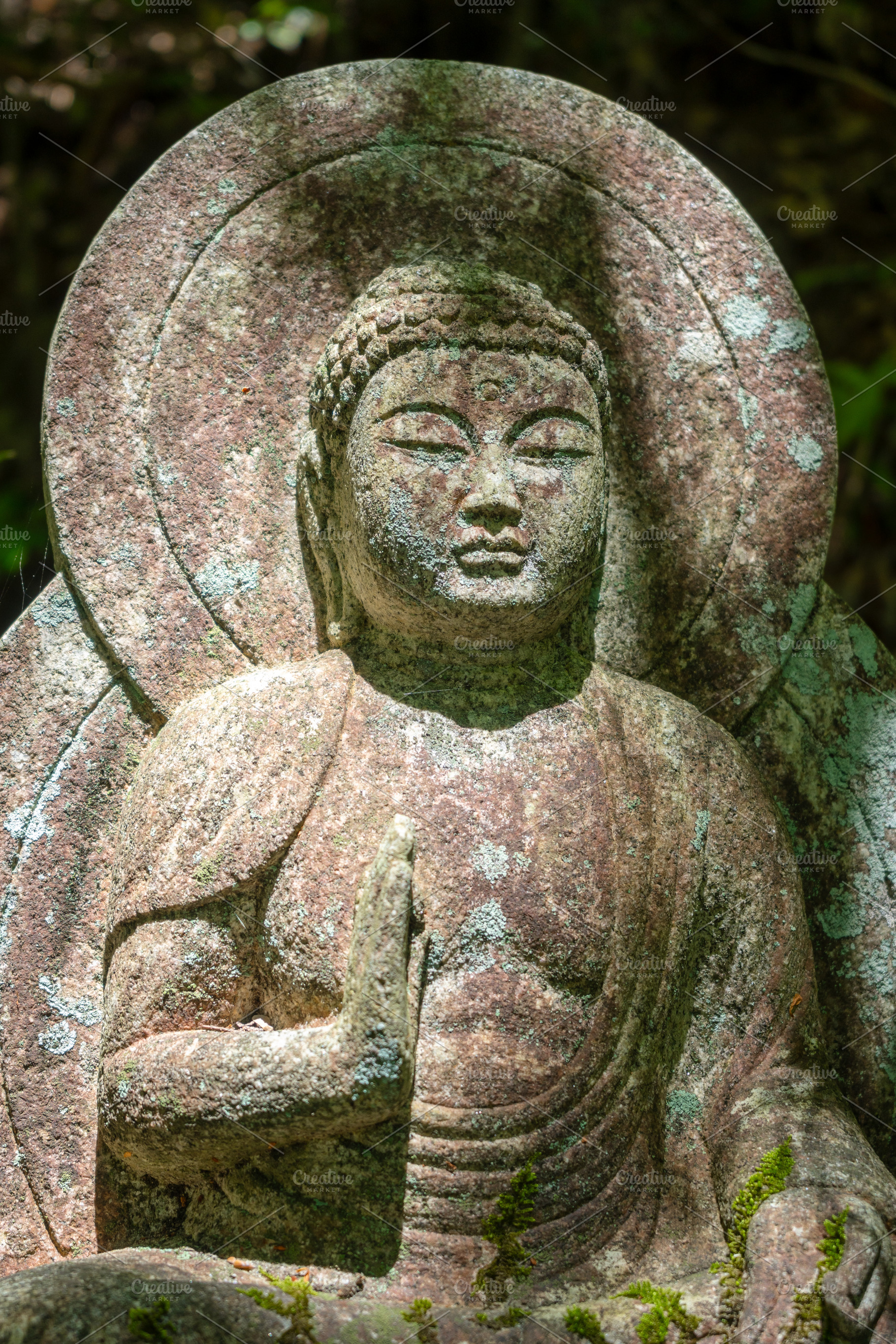 Amida Buddha statue at Mitaki-Dera temple in Hiroshima, Japan, a Nature Photo by GoodGoods