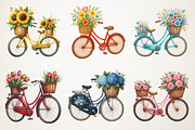 Embroidery Bicycle Clipart Bundle, an Illustration by RobertsArt (Thumbnail 5 of 7)