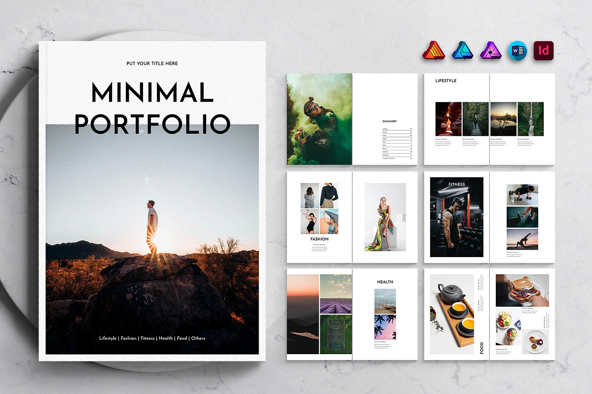 Minimal Portfolio Template, a Brochure Template by DesignCrest (Photo 1 of 14)