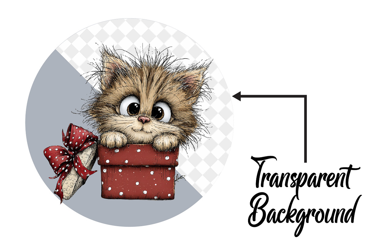 Cute Christmas Cat Clipart Bundle, an Illustration by Pixels.Craft (Photo 2 of 6)