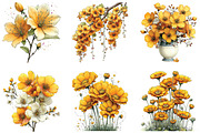 Yellow Flowers Spring Clipart, an Illustration by CraftArtStudio (Thumbnail 6 of 6)
