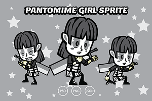 Pantomime Girl Game Asset Sprites