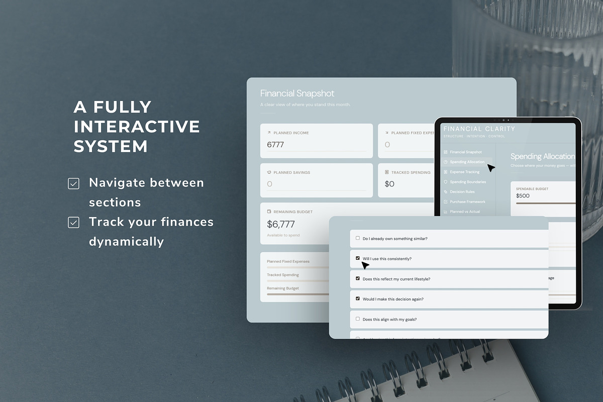 Financial Interactive Planner Canva, an App Template by Studio Suvelle (Photo 4 of 10)