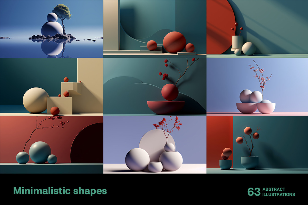 Minimalistic shapes. 63 images, a Decorative Illustration by Handmadefont (Photo 9 of 13)