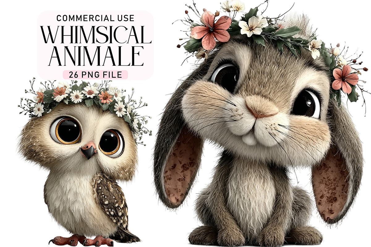 Whimsical Animale Clipart PNG, an Illustration by Daily.Designs (Photo 1 of 5)