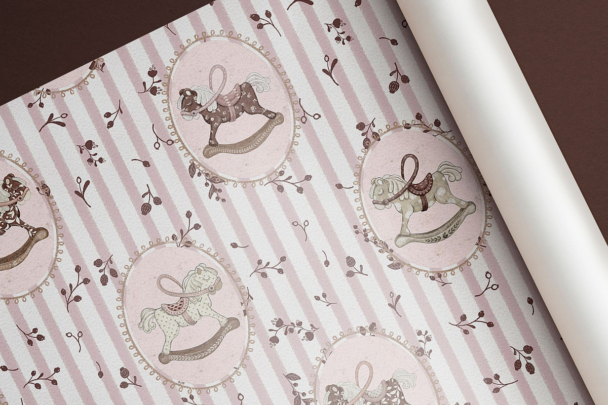 Rocking Horses Nursery Collection, a Pattern Graphic by MouseGrey (Photo 9 of 15)