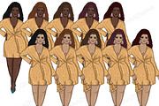 Happy New Year Gold Girls Clipart, a Person Illustration by GlamArtZhanna (Thumbnail 5 of 5)