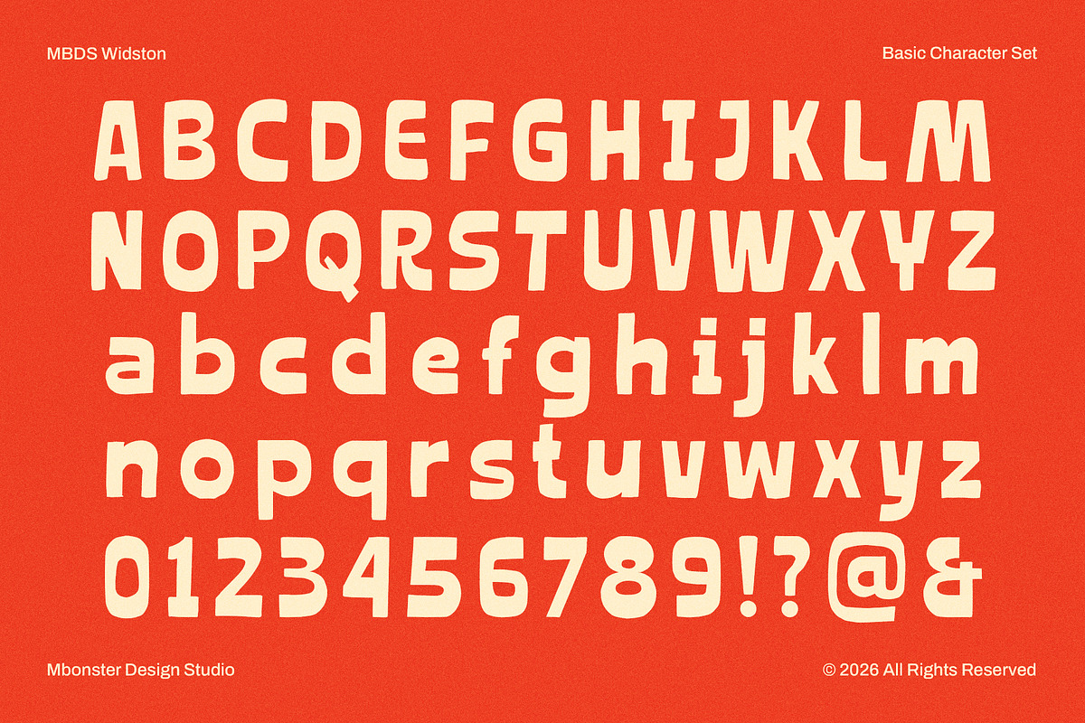 Widston — A Chunky Hand-Drawn Font, a Handwritten Font by Mbonster Design Studio (Photo 15 of 16)