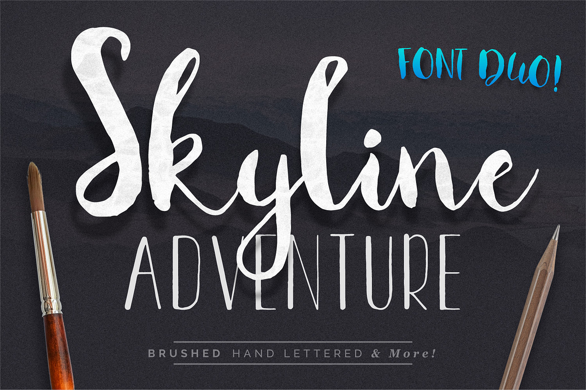 Font Duo Skyline Adventure Brushed