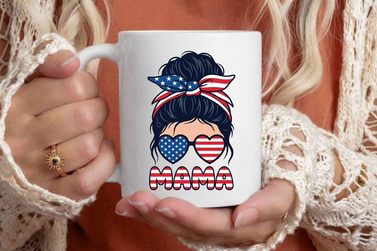 Patriotic mama 4th July PNG, an Illustration by Designking (Photo 5 of 6)