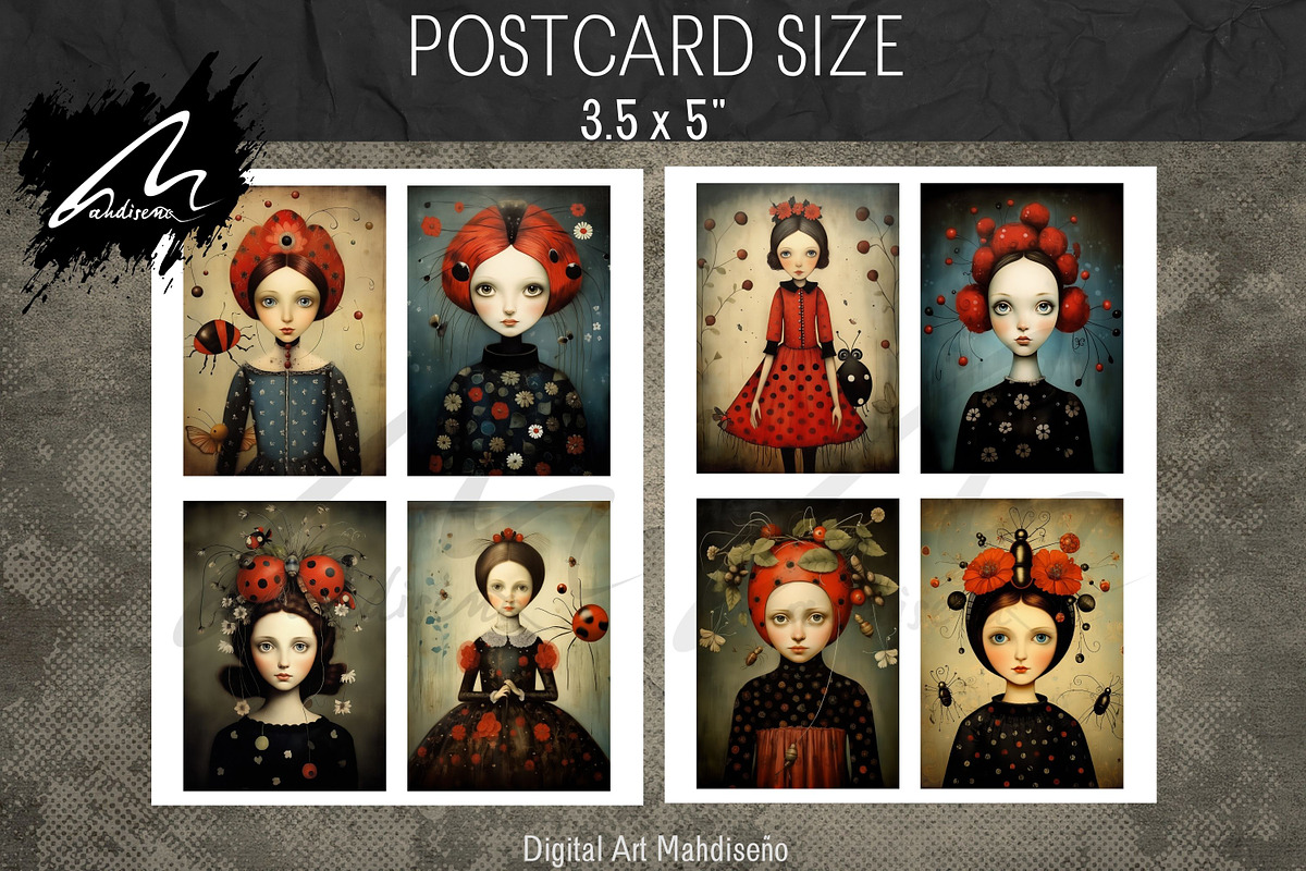 Whimsical Ladybug Girl, Collage Page, a Person Illustration by Digital Art Mahdiseño (Photo 8 of 9)