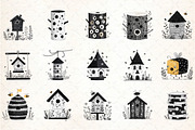 Bee House Clipart Set, an Illustration by DreamCafeArt (Thumbnail 2 of 6)
