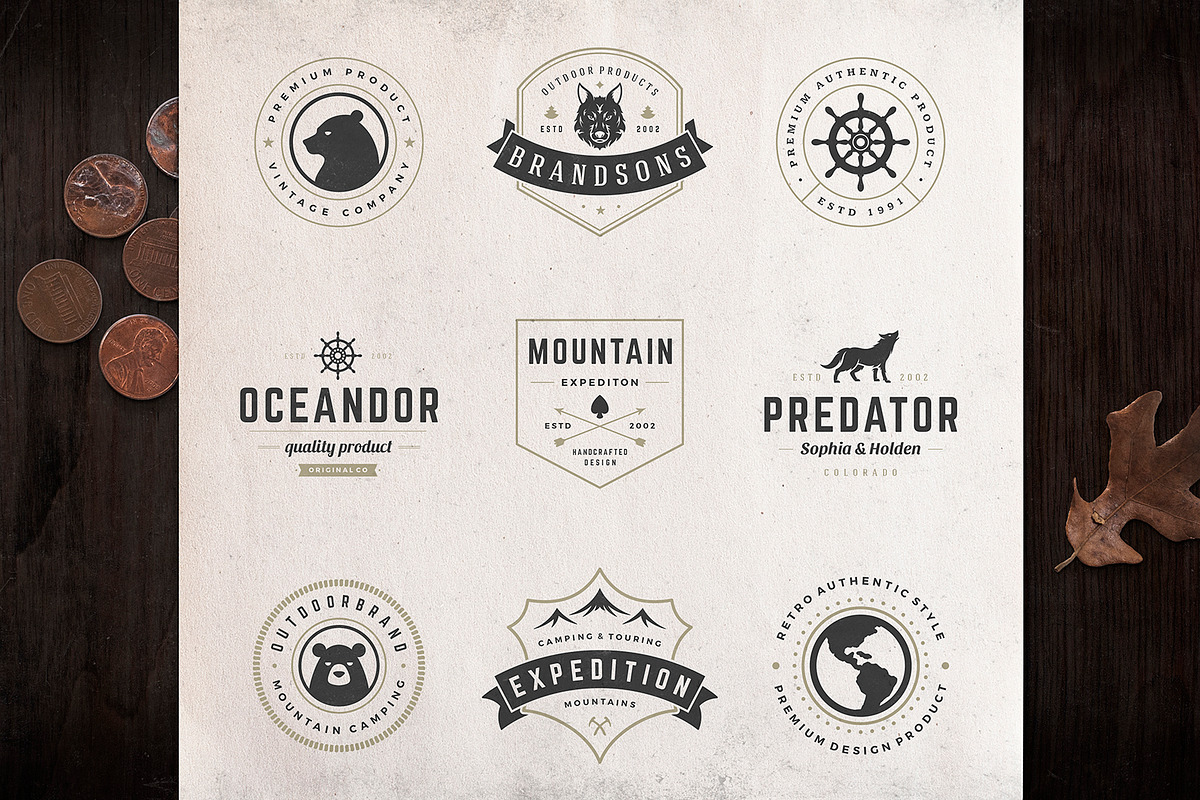 280 Outdoor logos and badges, a Branding & Logo Template by Vasya Kobelev (Photo 33 of 83)