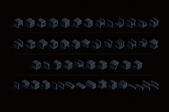 Vector 3D isometric black letters preview 7
