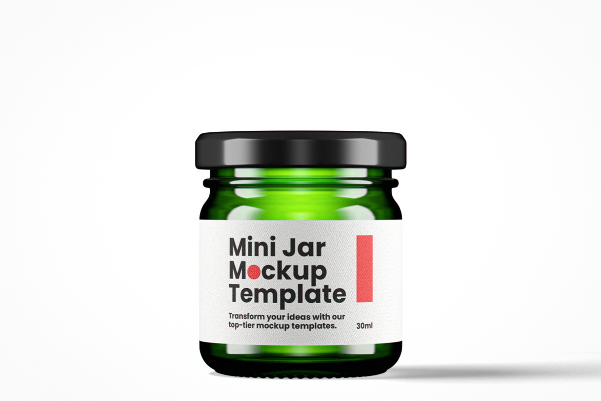 Mini Glass Jar Mockup Pack, a Cups & Container Mockup by Designer Dude (Photo 4 of 6)