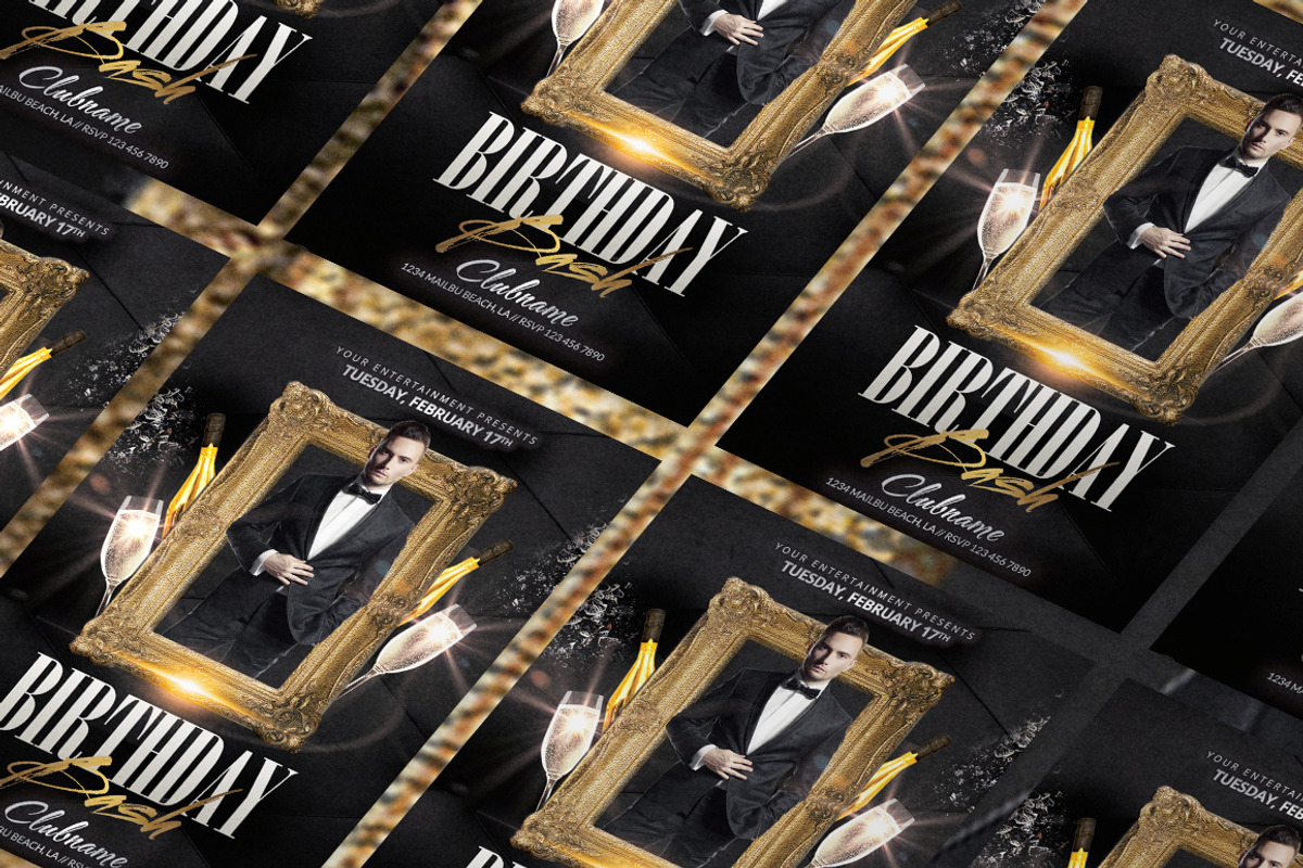 Birthday Bash Flyer Template, a Flyer Template by Creative Waffle (Photo 2 of 5)