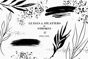 Leaves Splatters Strokes SVG clipart, a Decorative Illustration by LuiDesignStudio (Thumbnail 1 of 4)