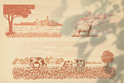 Vintage village. Vector set., an Animal Illustration by bioraven (Thumbnail 4 of 13)