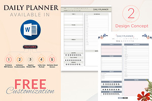 Daily Planner In Word & Digital PDF