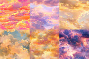 Sunset Cloudy Skies Backgrounds, a Texture Illustration by DreamPrint404 (Thumbnail 3 of 6)