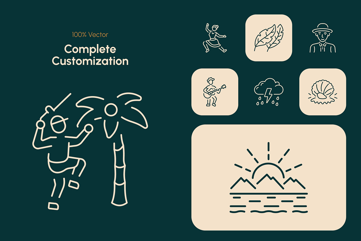 Tropical Icon Art Set, an Outline Icon by Prosymbols (Photo 5 of 8)