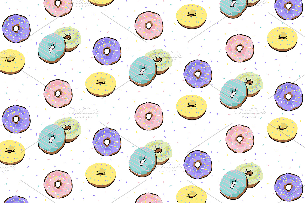 Colorful sweets patterns, a Pattern Graphic by Lyolya Profitrolya (Photo 2 of 3)