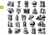 Green Living Eco Icon Set, an Object Graphic by RT Studio (Thumbnail 1 of 4)