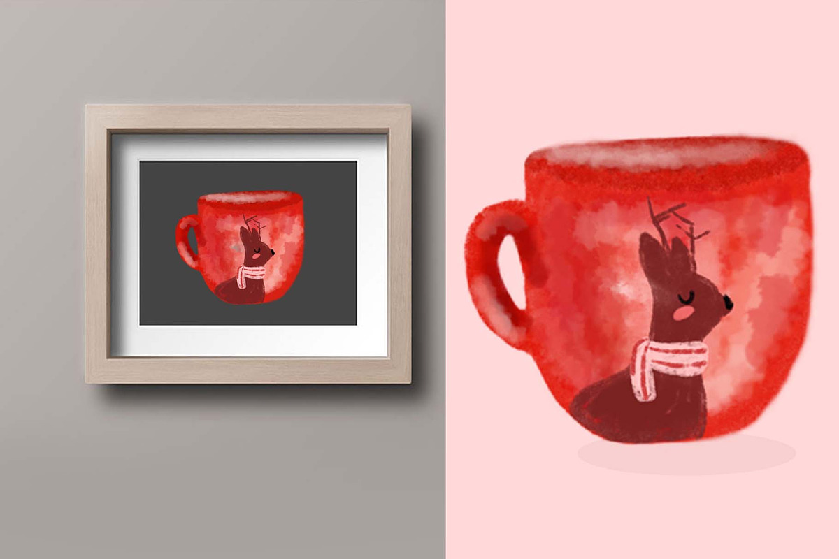 SALE Watercolor cup Mug Collection, a Decorative Illustration by bungamustia (Photo 2 of 5)