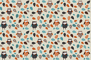 Owl and leaves funny vector set, an Animal Illustration by Crowhouse (Thumbnail 2 of 4)