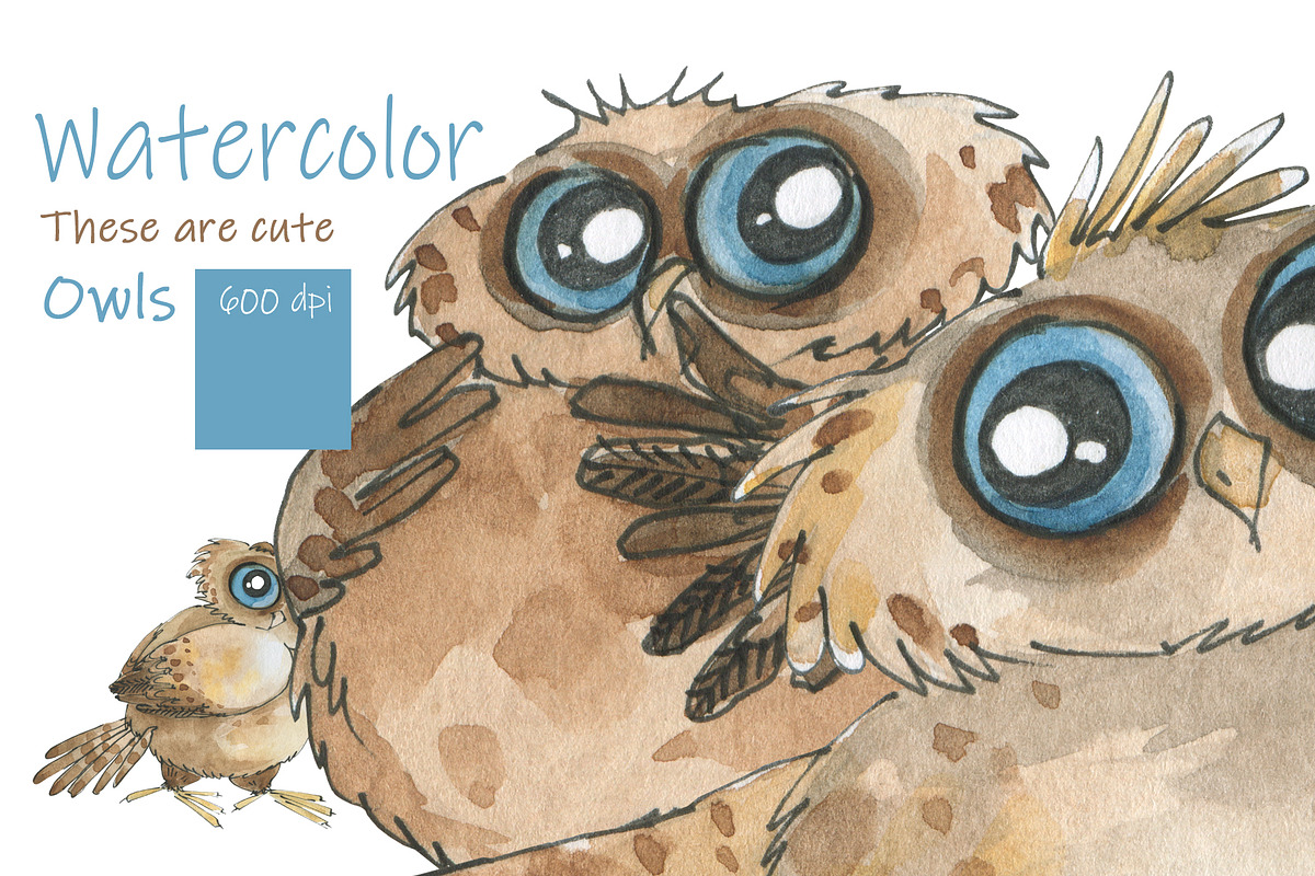 Сute owls. Seamless patterns., a Pattern Graphic by Novikova Lida (Photo 1 of 9)