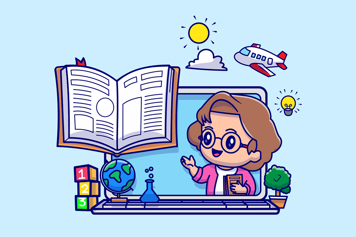 Cute Woman Teacher Online Education, a Person Illustration by Catalyst Labs (Photo 1 of 3)