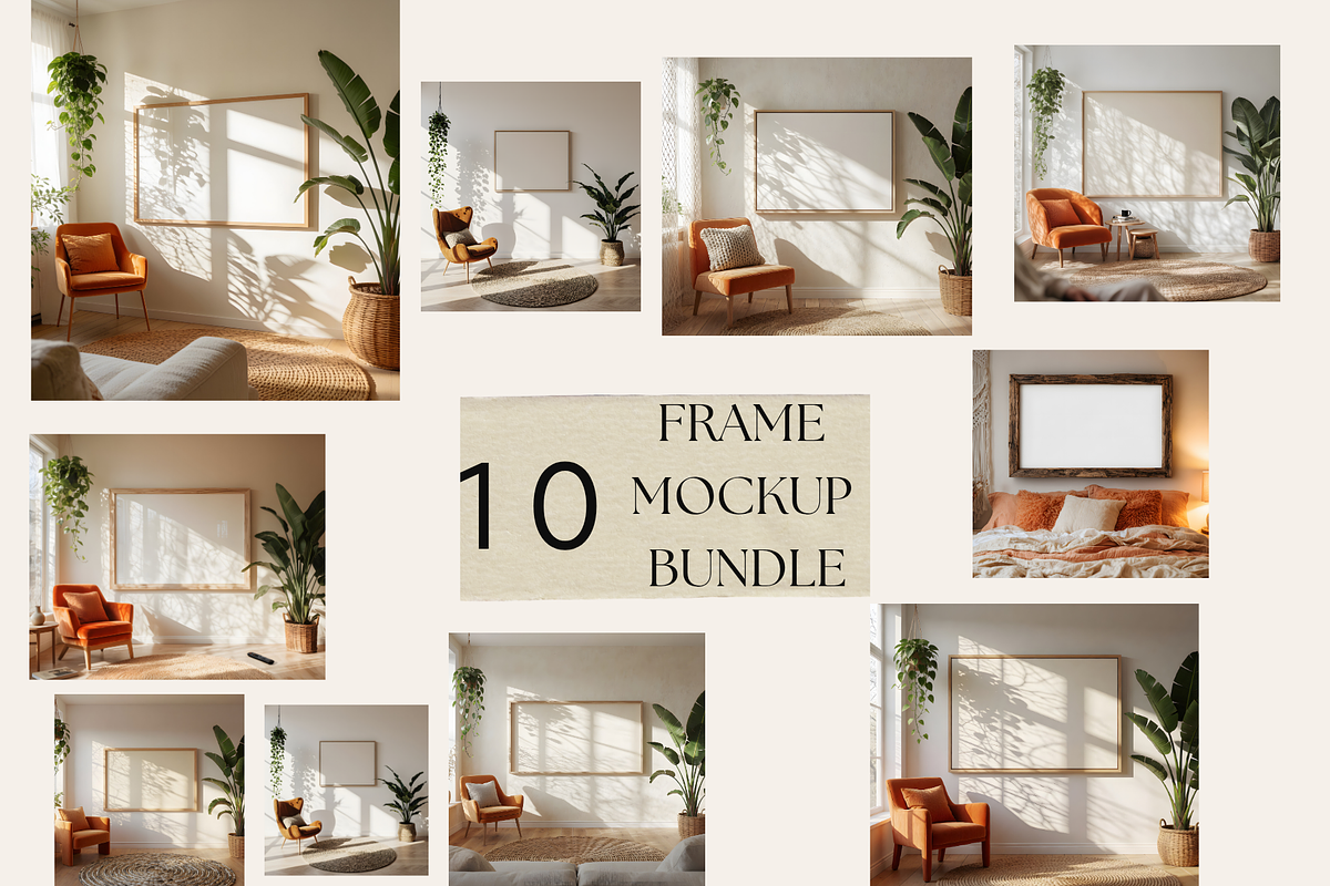 Boho Horizontal Frame Mockup, a Household Mockup by StormDigitalArt (Photo 2 of 2)