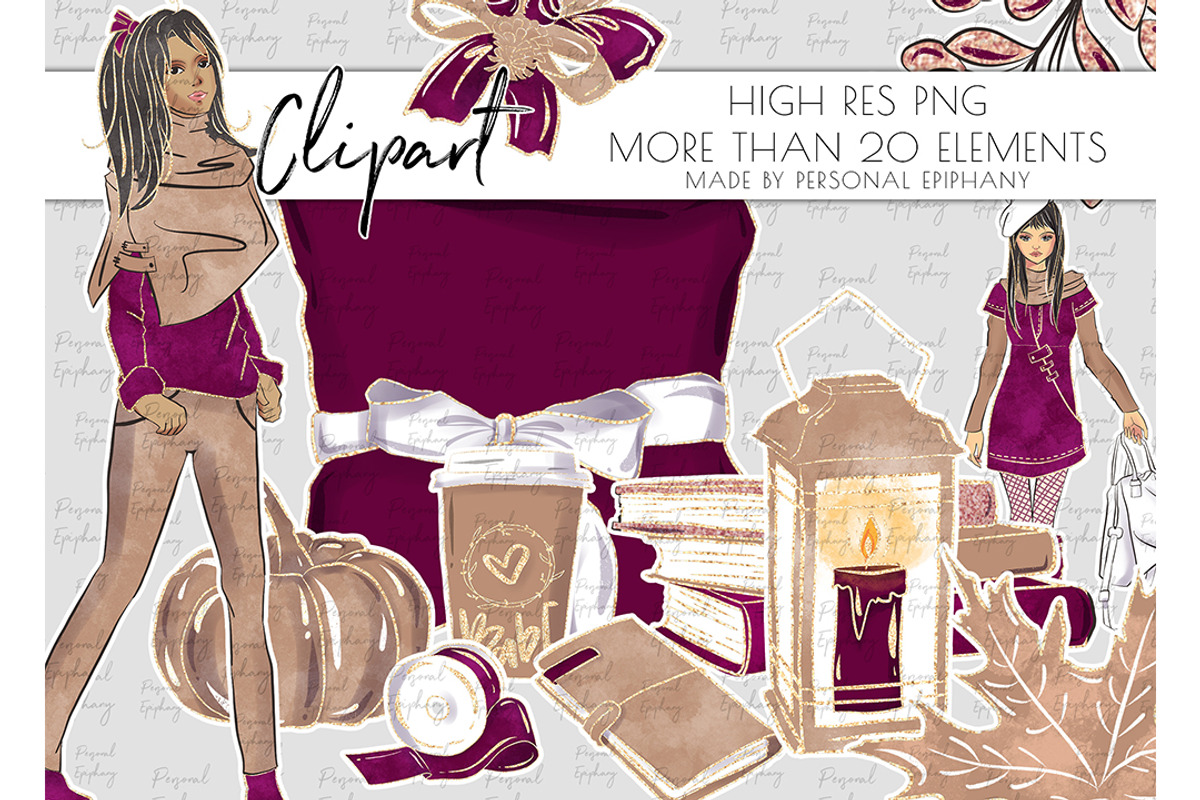 planner girl fall clipart, autumn, an Illustration by Personal Epiphany (Photo 1 of 4)