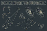 Bicycle Parts Blueprints Set, a Sport Illustration by Blacklight (Thumbnail 3 of 10)