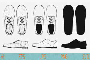 Men's Shoes Vector SVG PNG JPEG