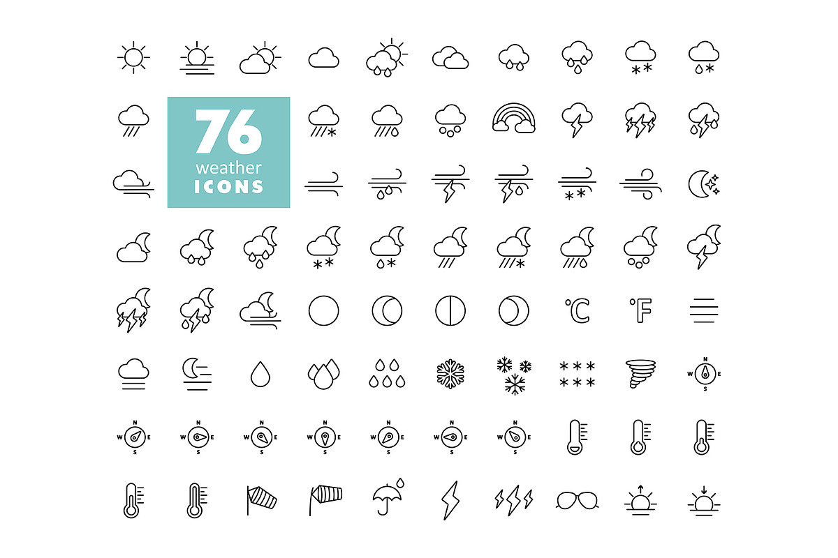 76 weather forecast icon set, an Icon by Nasik-Nosik