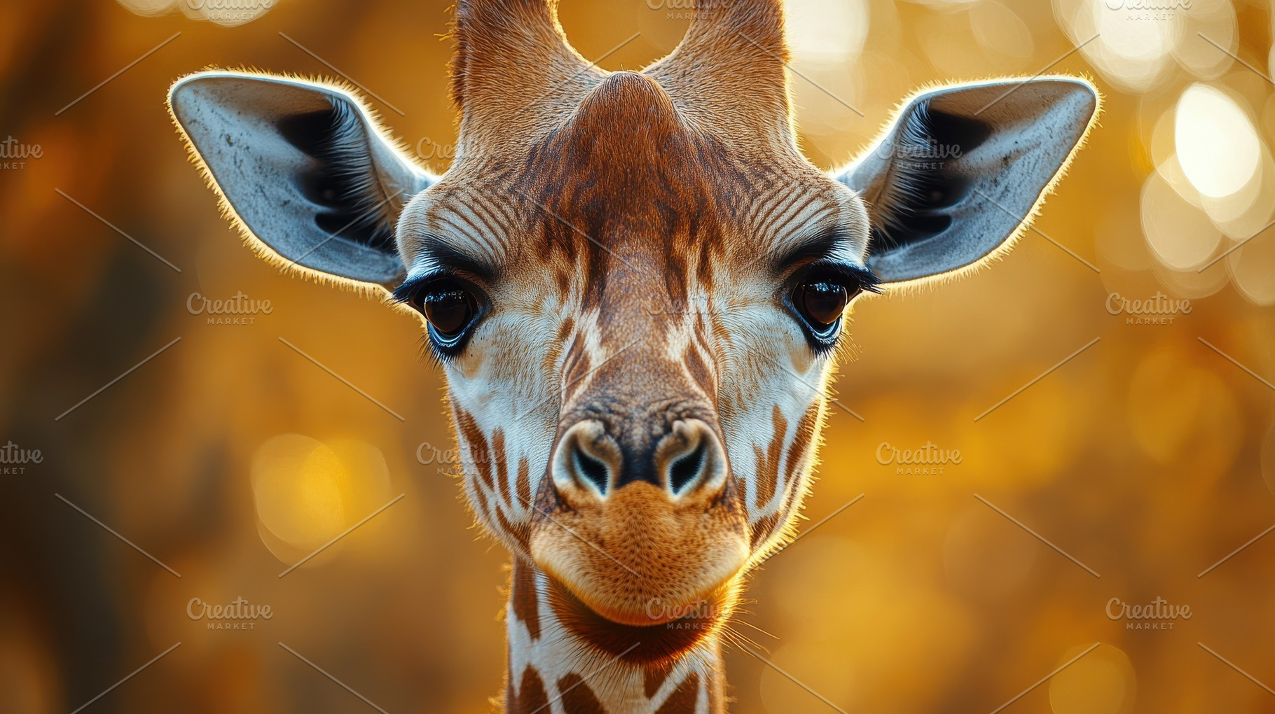 Giraffe portrait: a close-up of this, an Animal Photo by Pixeness Studio