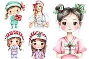 Christmas Nurse Clipart Set, a Seasonal Illustration by CitraGraphics (Thumbnail 8 of 9)