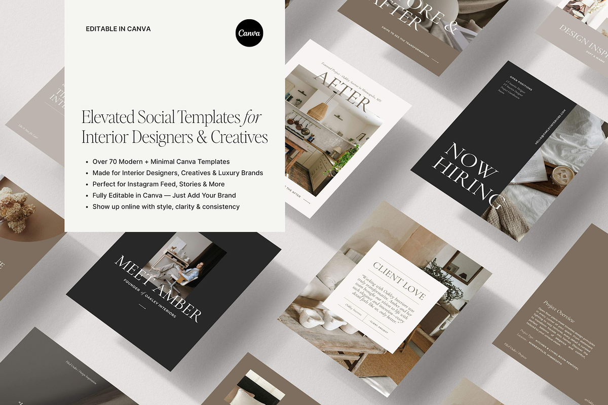 Interior Design Social Templates, a Social Media Template by Rewild Brand Studio