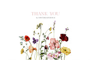 Field Flowers Watercolour Clipart, a Decorative Illustration by whiteheartdesign (Thumbnail 20 of 20)