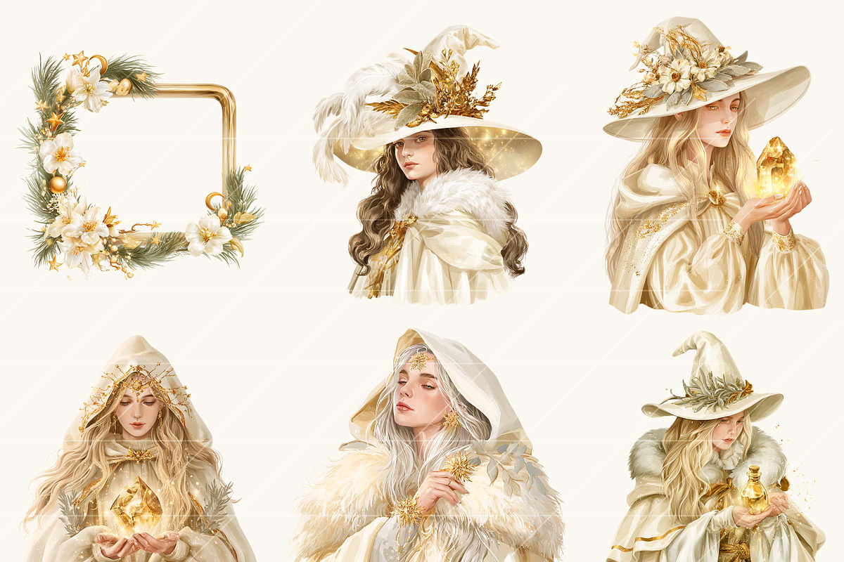 Celestial Winter Wonderland Clipart, an Object Illustration by BusyDaydesign (Photo 6 of 9)