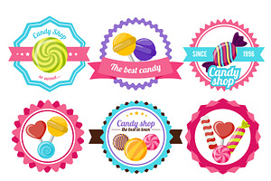 Sweet Candy Flat Emblems