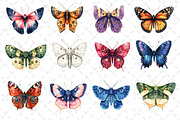 Watercolor Butterfly Clipart PNG, an Illustration by Dream Creation (Thumbnail 2 of 6)