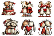 whimsical valentine animals clipart, an Illustration by CreationArt (Thumbnail 5 of 5)