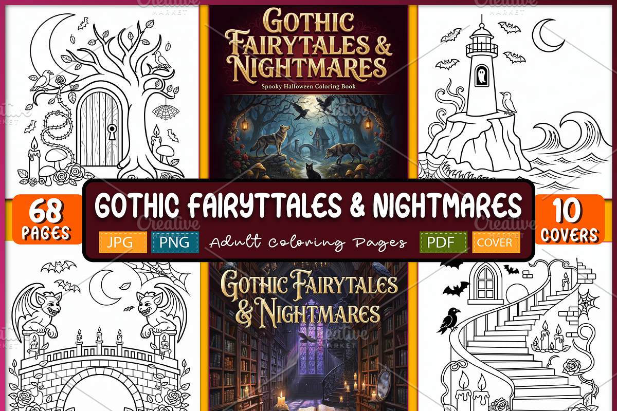 Gothic Fairytales & Nightmares Adult, a Seasonal Illustration by Ink Gallery (Photo 1 of 4)