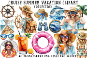 Cruise Summer Vacation Clipart, an Illustration by OK Design (Thumbnail 1 of 6)